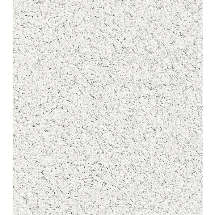 Rasch Papiertapete Struktur - Weiß, Uni, 10,05 x 0,53 m - Nahaufnahme einer weißen, strukturierten Wand mit einer unregelmäßigen, körnigen Oberfläche. Ideal für Texturen und Hintergründe.