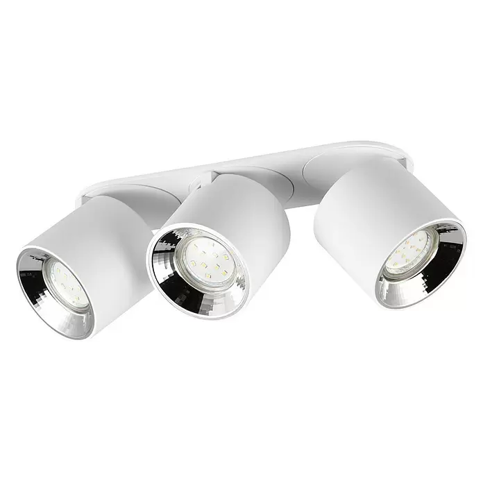 Trio Leuchten Deckenstrahler GUAYANA - 30 W, L x B x H: 8,7 x 27,3 x 12 cm, Weiß, GU10, Anzahl Leuchtmittel: 3 Stk. - Weißer Schienenstrahler mit drei verstellbaren LED-Spots.