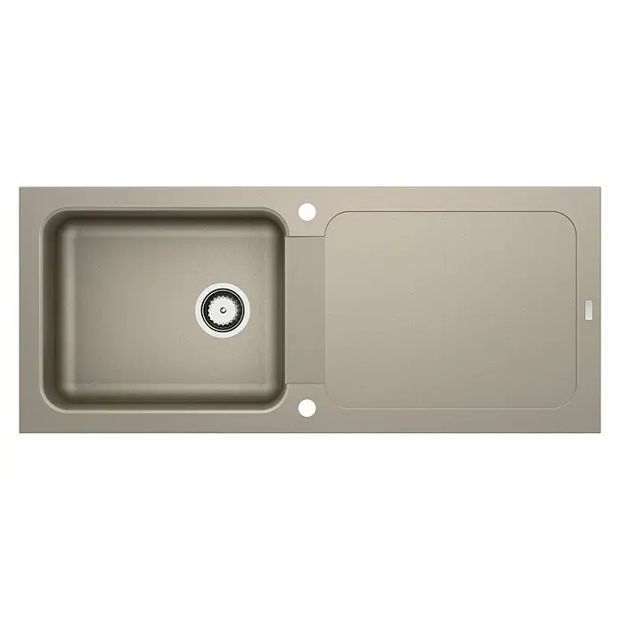 Carea Einbauspüle Botia - 118 x 50 cm, Taupe, Material Spüle: CAREAlith® - Eine moderne Spüle aus robustem Material mit Abtropffläche und einem stilvollen Design für jede Küche.