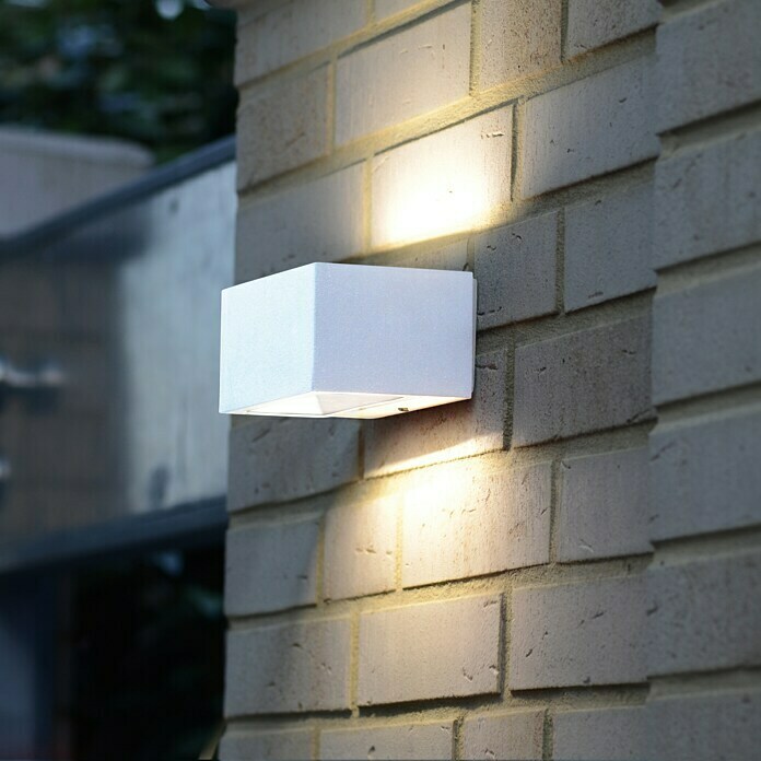Lutec LED-Außenwandleuchte Gemini (10,5 W, 14 x 9 x 6,5 cm, Weiß, IP54) |  BAUHAUS