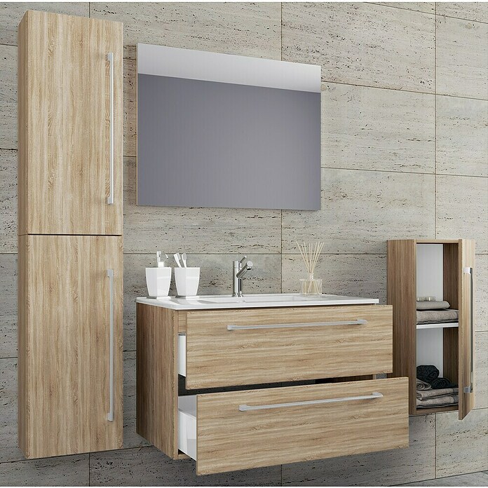 VCM Badinos Badmöbel-Set (80 cm, Sonoma-Eiche, 5 -tlg.) | BAUHAUS