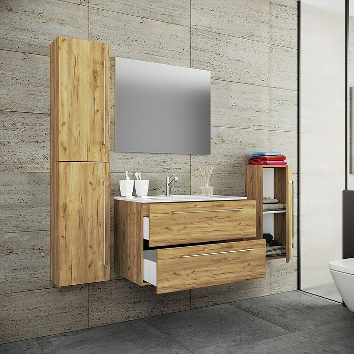 VCM Badinos Badmöbel-Set (80 cm, Honig-Eiche, 5 -tlg.) | BAUHAUS