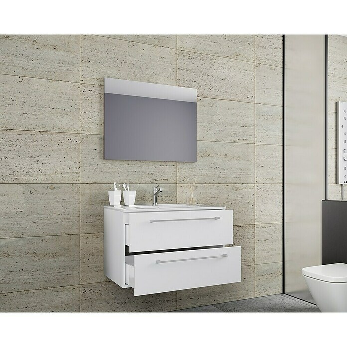 VCM Badinos Badmöbel-Set (80 cm, Weiß, 3 -tlg.) | BAUHAUS