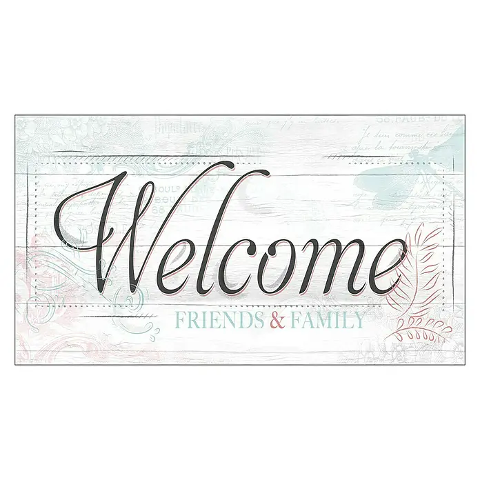 ProArt Type Hype Decopanel - Welcome, B x H: 30 x 15 cm - Ein dekoratives "Welcome Friends & Family"-Holzschild. Die Schrift ist elegant und in Schwarz gehalten. Ideale Dekoration für den Eingangsbereich.