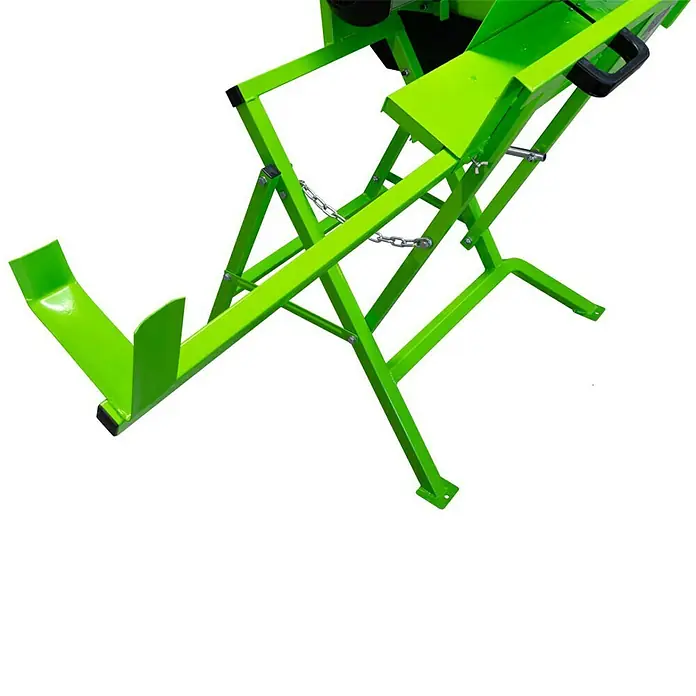 Zipper Wippkreissäge ZI-WP400TN - Durchmesser Sägeblatt: 405 mm - Eine grüne, zusammenklappbare Werkbank für schwere Lasten mit einer Halterung für Werkstücke. Sehr praktisch für die Werkstatt.