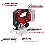 Einhell Power X-Change 18V Akku-Pendelhubstichsäge TP-JS 18/135 Li BL - Solo (18 V, Ohne Akku, 0 Hübe/min - 3.500 Hübe/min) | BAUHAUS