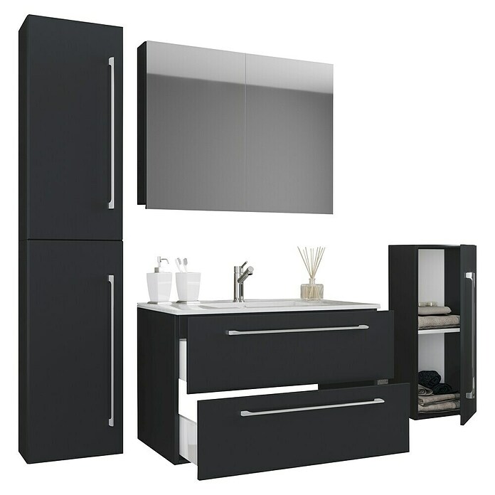 VCM Badinos Badmöbel-Set SPS (146 cm, Schwarz) | BAUHAUS