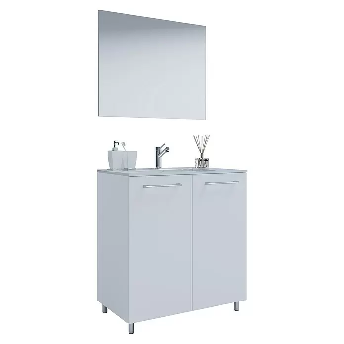 VCM Badinos Badmöbel-Set T280 cm, Weiß, 3 -tlg.