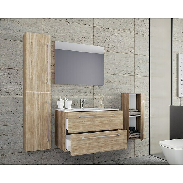 VCM Badinos Badmöbel-Set (80 cm, Sonoma-Eiche, 5 -tlg.) | BAUHAUS