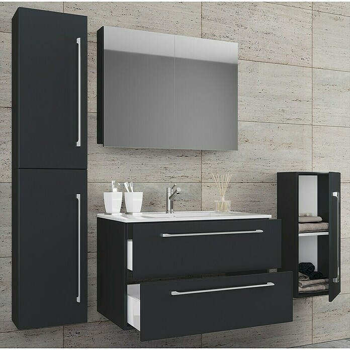 VCM Badinos Badmöbel-Set SPS (146 cm, Schwarz) | BAUHAUS