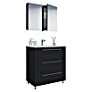 VCM Badinos Badmöbel-Set SPS (60 cm, Schwarz, Farbe Waschbecken: Weiß) | BAUHAUS