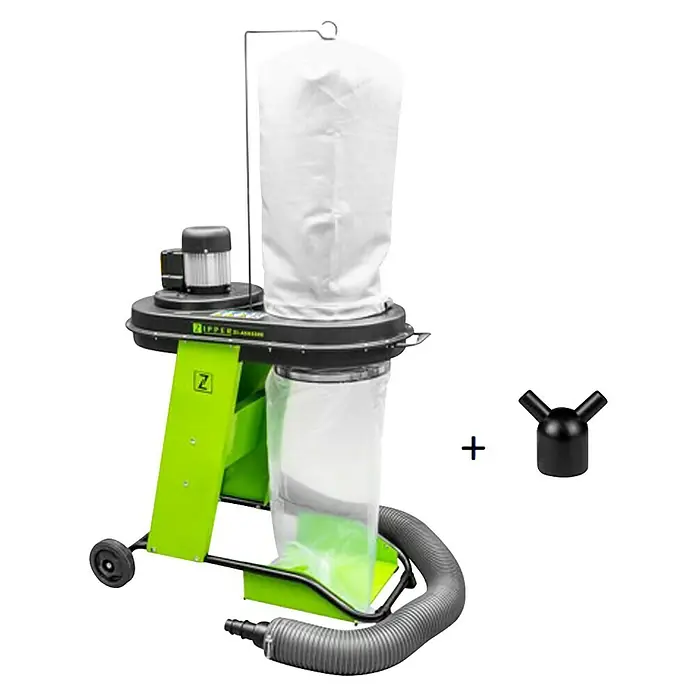 Zipper Absauganlage ZI-ASA550ESA - 1.150 m³/h, 65 l, 2.400 W - Staubabsauganlage für die Werkstatt mit Absaugschlauch und Y-Stück Adapter für eine effiziente Staubentfernung.
