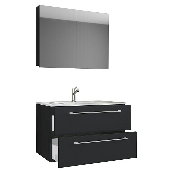 VCM Badinos Badmöbel-Set SPS (80 cm, Schwarz, 3 -tlg.) | BAUHAUS