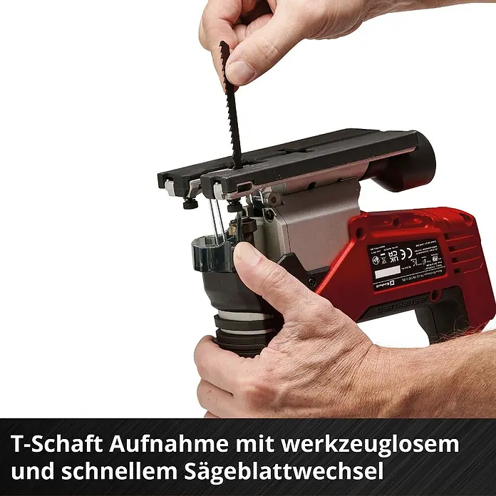 Einhell Professional Power X-Change 18V Akku-Pendelhubstichsäge TP-JS 18/135 Li BL - Solo - 18 V, Anzahl Akkus: Ohne Akku, 3.500 /min - Einhand-Akku-Stichsäge beim Sägeblattwechsel. Werkzeugloser Wechsel dank T-Schaft-Aufnahme für schnelle Ergebnisse.