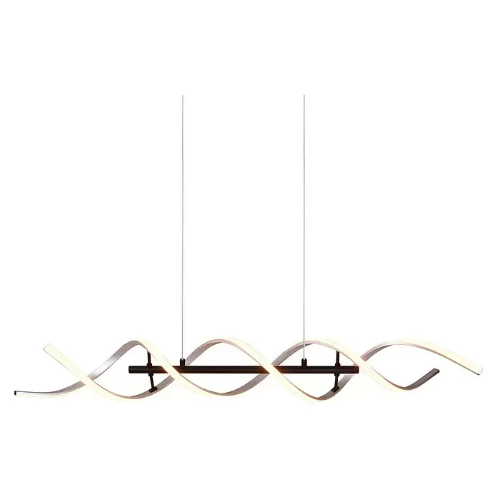 Trio Leuchten Sequence LED-Pendelleuchte - 45 W, L x B x H: 16 x 104,5 x 150 cm, Aluminium gebürstet/Schwarz, Mehrfarbig - Moderne lineare Pendelleuchte mit schwarzem Rahmen und leuchtenden weißen Spiral-LED-Elementen.