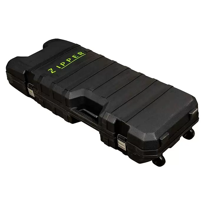 Zipper Abbruchhammer ZI-ABH1700D - Max. Schlagzahl: 1.900 U/min, 65 J - Schwarzer Hartschalenkoffer mit Rollen, robustem Design und der Aufschrift „ZIPPER“.