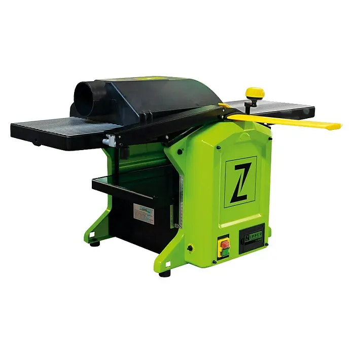 Zipper Hobelmaschine ZI-HB305 - Motorleistung: 1.800 W - Produktansicht einer Zipper Hobelmaschine mit schwarzer Tischplatte und gelben Bedienelementen, ideal für präzise Holzarbeiten.