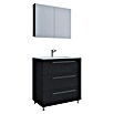 VCM Badinos Badmöbel-Set SPS (60 cm, Schwarz, Farbe Waschbecken: Weiß) | BAUHAUS