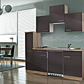 Respekta Single-keuken (Breedte: 180 cm, Met glaskeramische kookplaat, Grijs)