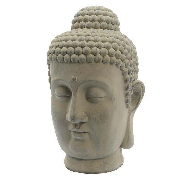 Buddhakopf (29 x 28 x 46 cm, Grau)
