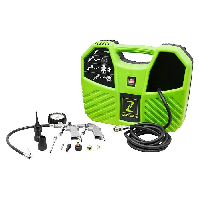 Zipper Kompressor ZI-COM2-8 (1.100 W, Max. Druck: 8 bar, Schmierung: Ohne) | BAUHAUS