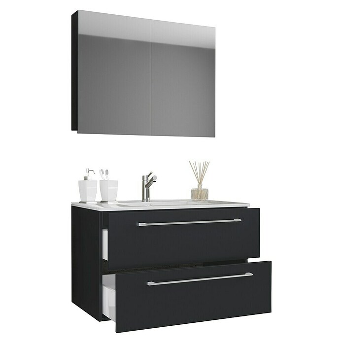 VCM Badinos Badmöbel-Set SPS (60 cm, Schwarz, 3 -tlg.) | BAUHAUS