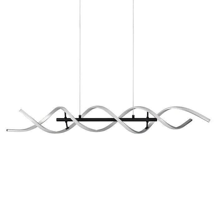 Trio Leuchten Sequence LED-Pendelleuchte - 45 W, L x B x H: 16 x 104,5 x 150 cm, Aluminium gebürstet/Schwarz, Mehrfarbig - Diese moderne LED-Pendelleuchte mit einem spiralförmigen Design ist ein echter Blickfang für jeden Raum. Sie sorgt für eine angenehme Beleuchtung.
