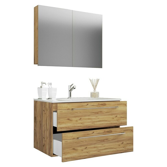 VCM Badinos Badmöbel-Set SPS (80 cm, Honig-Eiche, 3 -tlg.) | BAUHAUS