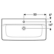 Geberit Renova Plan Aufsatzwaschbecken (100 x 48 cm, Ohne Spezialglasur, Hahnloch: Mitte, Mit Überlauf, Weiß) | BAUHAUS