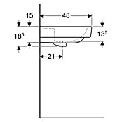 Geberit Renova Plan Waschtisch (70 x 48 cm, Ohne Spezialglasur, Hahnloch: Ohne, Ohne Überlauf, Weiß) | BAUHAUS