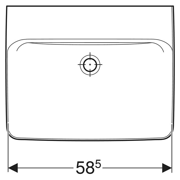 Geberit Renova Plan Aufsatzwaschbecken (60 x 48 cm, Mit schmutzabweisender Glasur, Hahnloch: Ohne, Ohne Überlauf, Weiß) | BAUHAUS