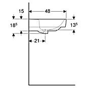 Geberit Renova Plan Waschtisch (90 x 48 cm, Ohne Spezialglasur, Hahnloch: Ohne, Ohne Überlauf, Weiß) | BAUHAUS