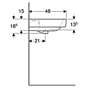 Geberit Renova Plan Waschtisch (70 x 48 cm, Ohne Spezialglasur, Hahnloch: Mitte, Mit Überlauf, Weiß) | BAUHAUS