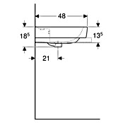 Geberit Renova Plan Aufsatzwaschbecken (70 x 48 cm, Mit schmutzabweisender Glasur, Hahnloch: Mitte, Mit Überlauf, Weiß) | BAUHAUS