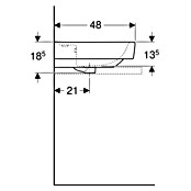 Geberit Renova Plan Doppelwaschtisch (100 x 48 cm, Ohne Spezialglasur, Hahnloch: Mitte, Mit Überlauf, Weiß) | BAUHAUS