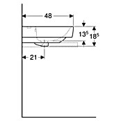 Geberit Renova Plan Aufsatzwaschbecken (90 x 48 cm, Ohne Spezialglasur, Hahnloch: Mitte, Mit Überlauf, Weiß, Mit Ablagefläche) | BAUHAUS