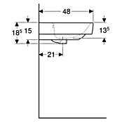 Geberit Renova Plan Doppelwaschtisch (130 x 48 cm, Ohne Spezialglasur, Ohne Hahnloch/Mit Überlauf, Weiß) | BAUHAUS