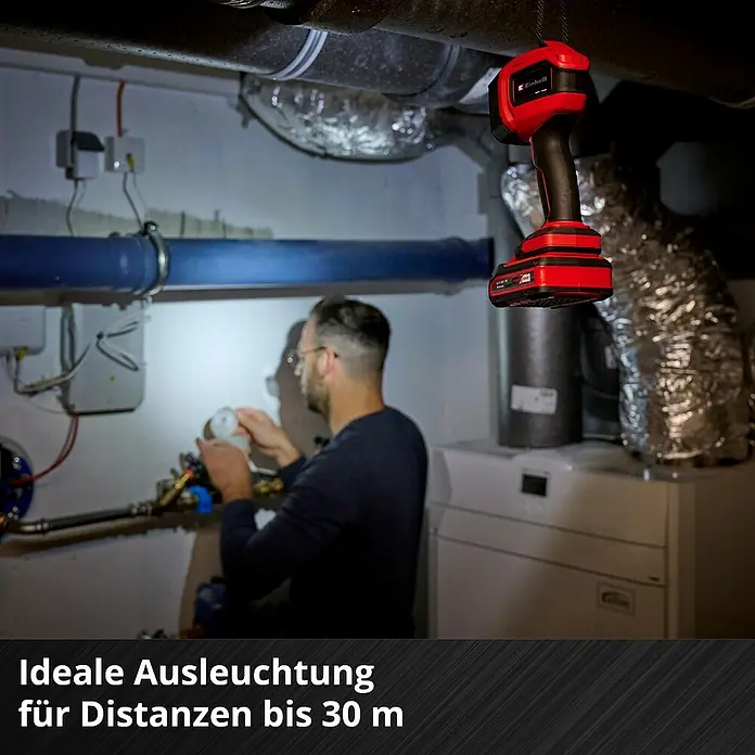 Einhell Power X-Change 18V Akku-Lampe TC-CL 18/350 Li-Solo - 18 V, Ohne Akku, 350 lm - Lichtstarke Einhell Akku-Lampe mit praktischem Haken zum Aufhängen, ideal für schwer zugängliche Bereiche bei Wartungsarbeiten.