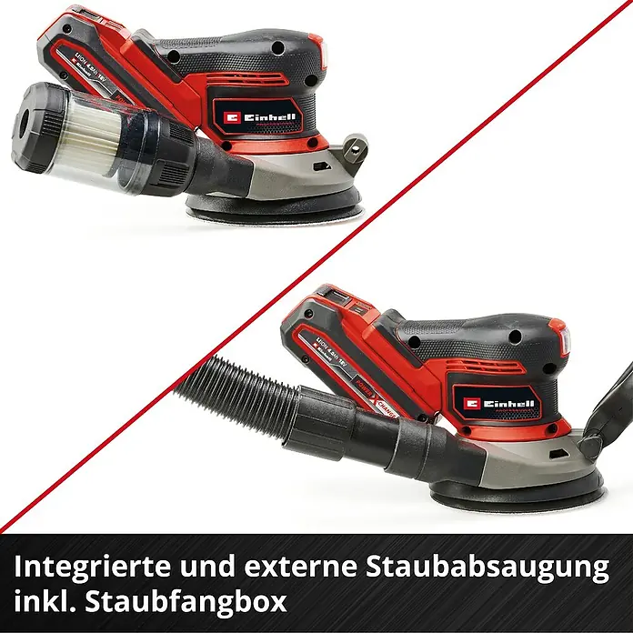 Einhell Akku-Exzenterschleifer TE-RS 18 Li-Solo – Kabellos, Mit Mikro-Kletthaftung & Staubabsaugung