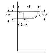 Geberit Renova Plan Doppelwaschtisch (100 x 48 cm, Ohne Spezialglasur, Hahnloch: Sonstige, Mit Überlauf, Weiß) | BAUHAUS