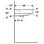 Geberit Renova Plan Waschtisch (75 x 48 cm, Mit schmutzabweisender Glasur, Hahnloch: Mitte, Mit Überlauf, Weiß) | BAUHAUS