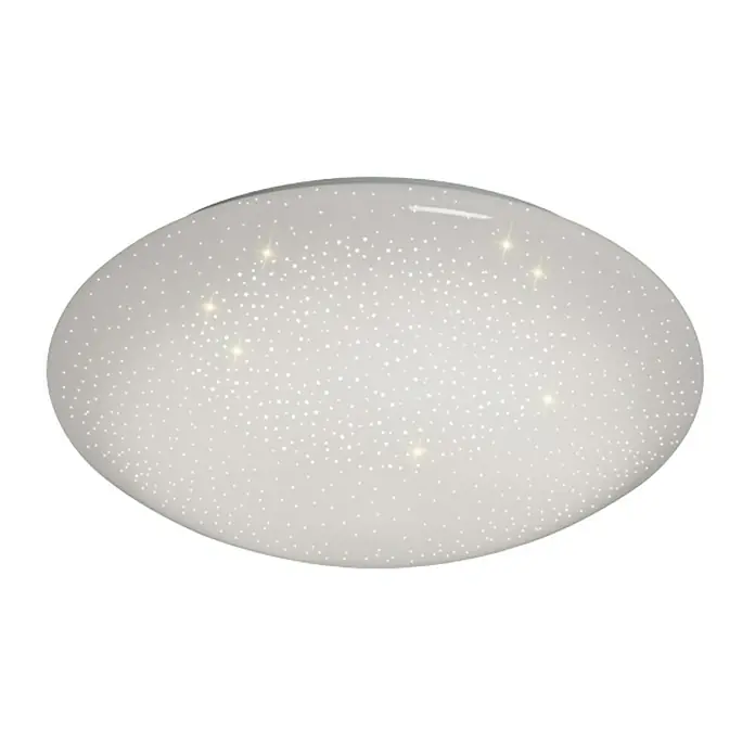 Just Light Plafón LED Skyler - 8 W, Blanco, Blanco cálido, Diámetro: 250 mm - Lámpara de techo LED moderna con patrón de estrellas para una iluminación ambiental en cada habitación.