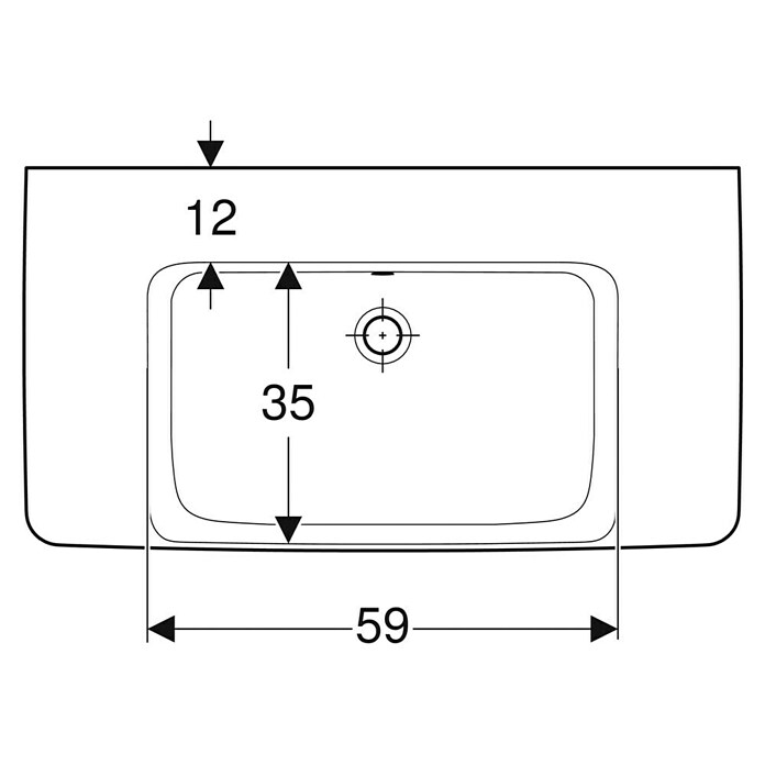 Geberit Renova Plan Waschtisch (90 x 48 cm, Ohne Spezialglasur, Hahnloch: Ohne, Mit Überlauf, Weiß) | BAUHAUS
