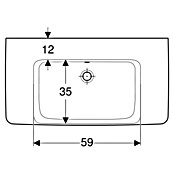 Geberit Renova Plan Waschtisch (90 x 48 cm, Ohne Spezialglasur, Hahnloch: Ohne, Mit Überlauf, Weiß) | BAUHAUS