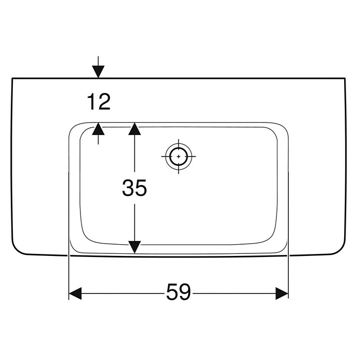 Geberit Renova Plan Waschtisch (90 x 48 cm, Ohne Spezialglasur, Hahnloch: Ohne, Ohne Überlauf, Weiß) | BAUHAUS