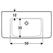 Geberit Renova Plan Waschtisch (90 x 48 cm, Ohne Spezialglasur, Hahnloch: Ohne, Ohne Überlauf, Weiß) | BAUHAUS