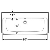 Geberit Renova Plan Waschtisch (100 x 48 cm, Ohne Spezialglasur, Hahnloch: Ohne, Mit Überlauf, Weiß) | BAUHAUS