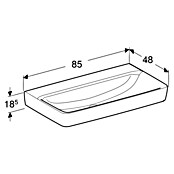 Geberit Renova Plan Waschtisch (85 x 48 cm, Ohne Spezialglasur, Hahnloch: Ohne, Ohne Überlauf, Weiß) | BAUHAUS