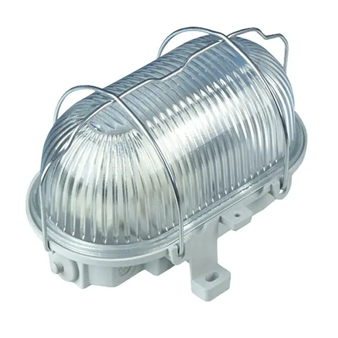 Ritter Leuchten LED-Wand- & Deckenleuchte - IP44, Grau - Ovale, wasserdichte Wandleuchte mit Gitter. Ideal für Außenbereiche. Robust und wetterfest für zuverlässige Beleuchtung.