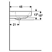 Geberit Renova Plan Aufsatzwaschbecken (75 x 48 cm, Mit schmutzabweisender Glasur, Hahnloch: Mitte, Mit Überlauf, Weiß, Mit Ablagefläche) | BAUHAUS